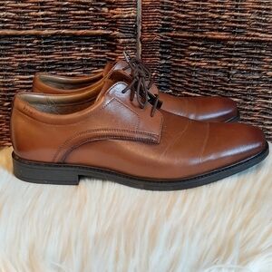 Nunn Bush Men's 11 Brown Baxter Leather Plain Toe Oxford Dress Shoes Memory Foam